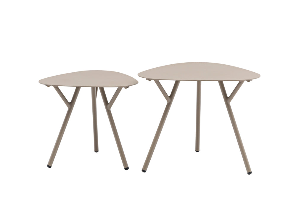 Mesa auxiliar Galt  Ø 60 aluminio taupe | Kubu #