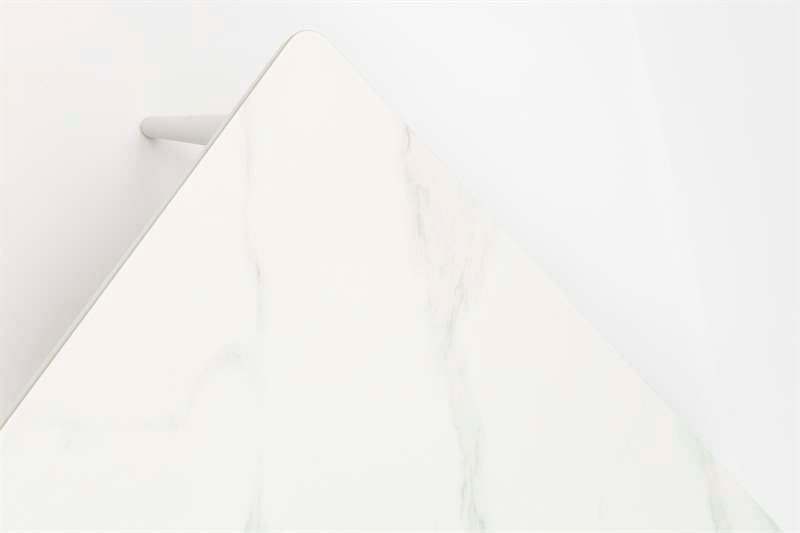 Mesa de Centro Exterior Irvine 120x60 cm | Aluminio y Porcelánico Blanco | Kubu #