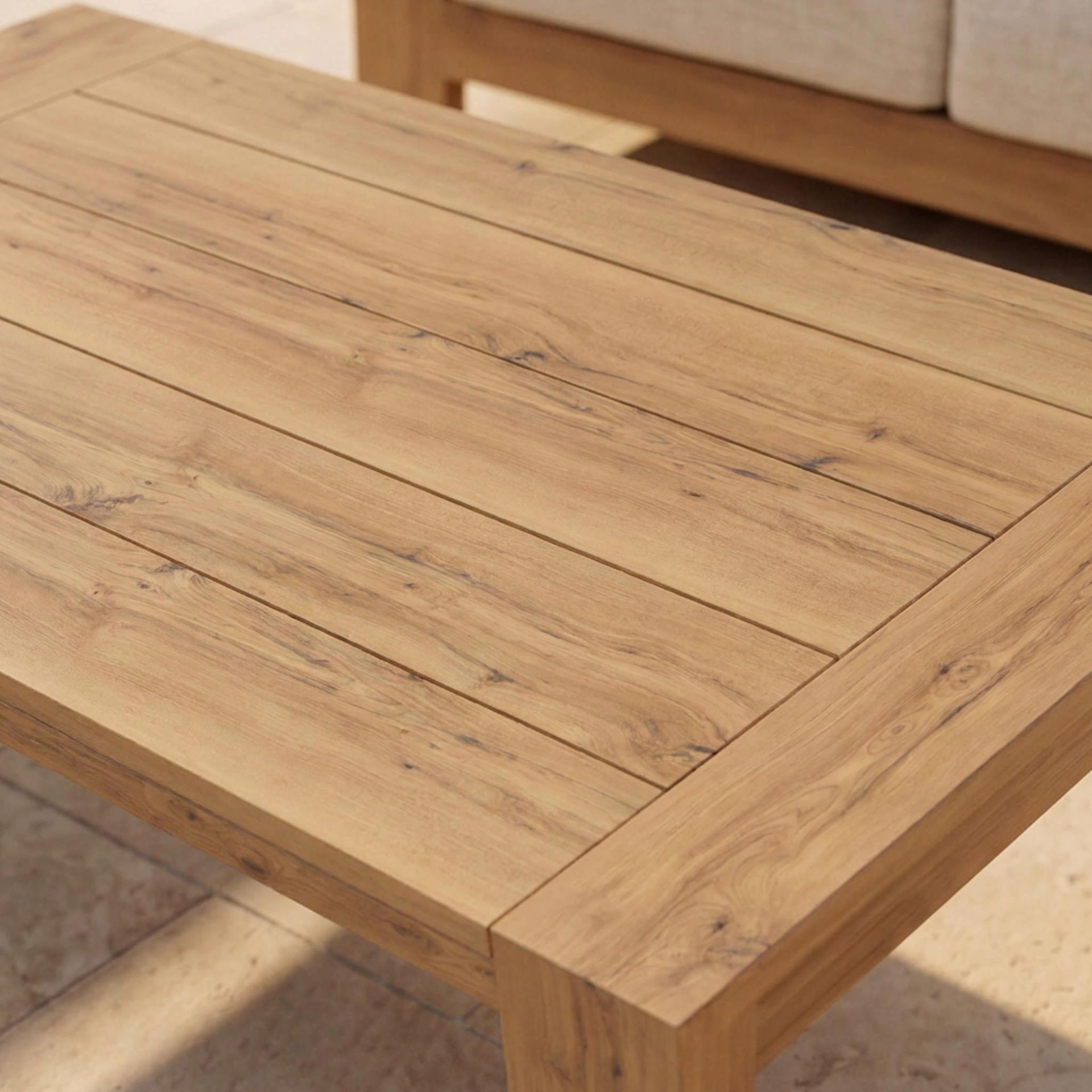 Mesa de Centro Exterior Java 130x70x40cm | Efecto Teca | KUBU #