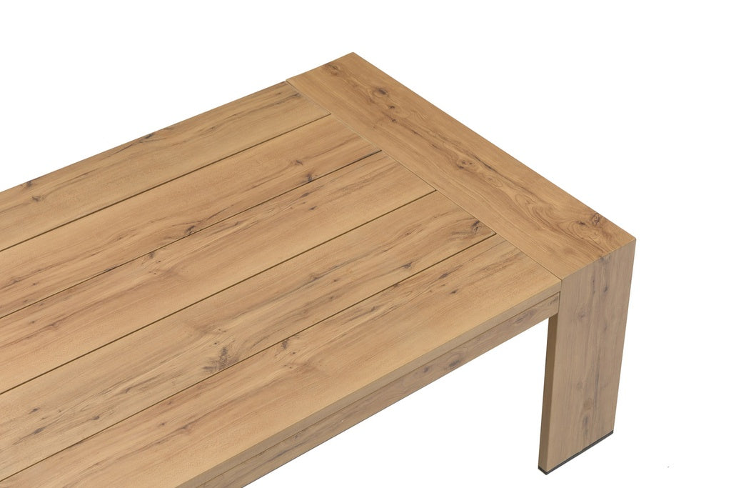 Mesa de Centro Java Aluminio Efecto Teca 130x70 cm | Kubu #