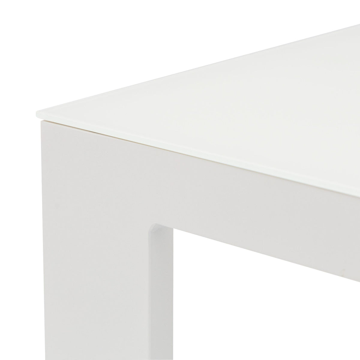 Mesa de Centro Niland Aluminio Blanco y Cristal Mate 120x60 cm | KUBU #