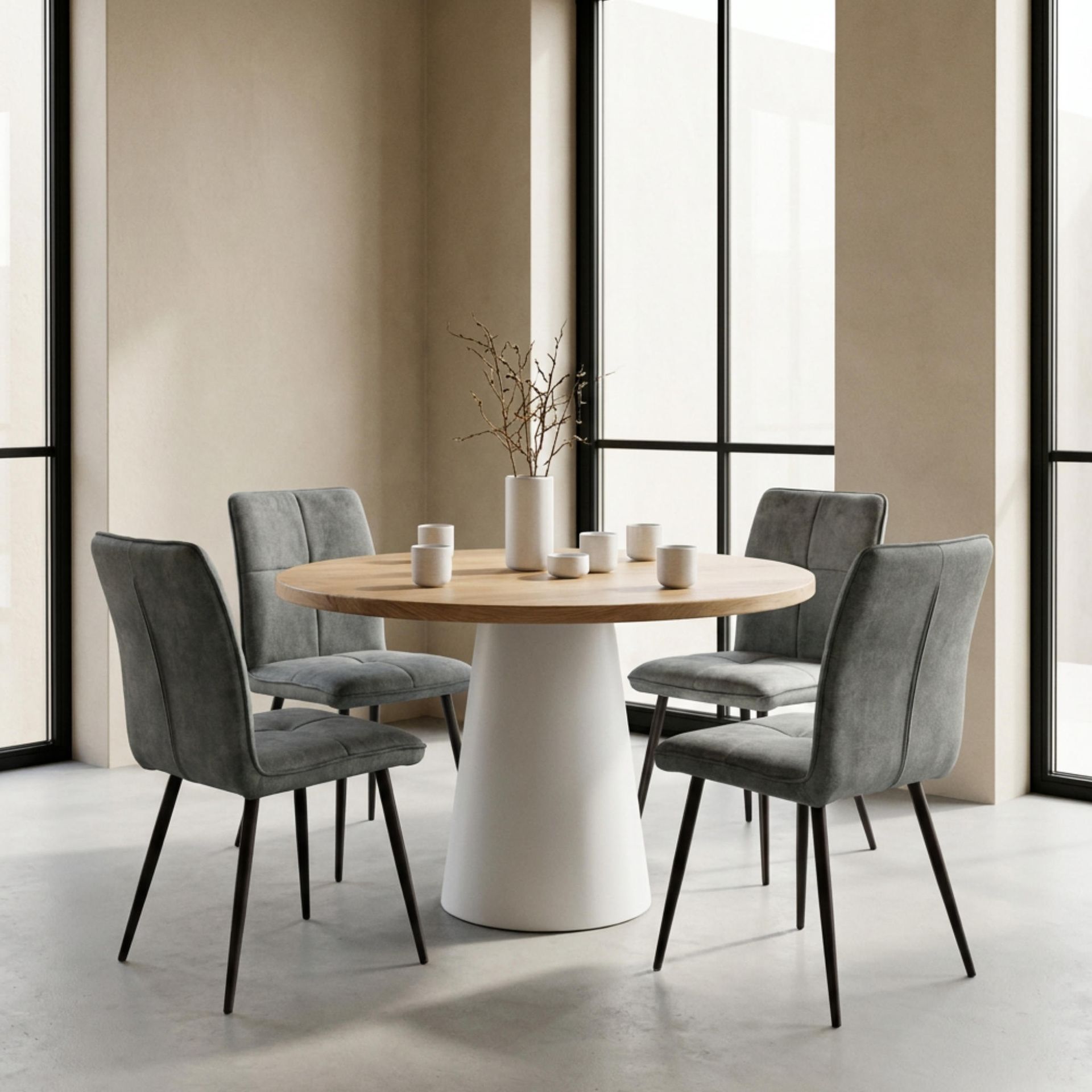 Mesa de Comedor Redonda Eivissa | Madera y Diseño Ø120 cm | KUBU #