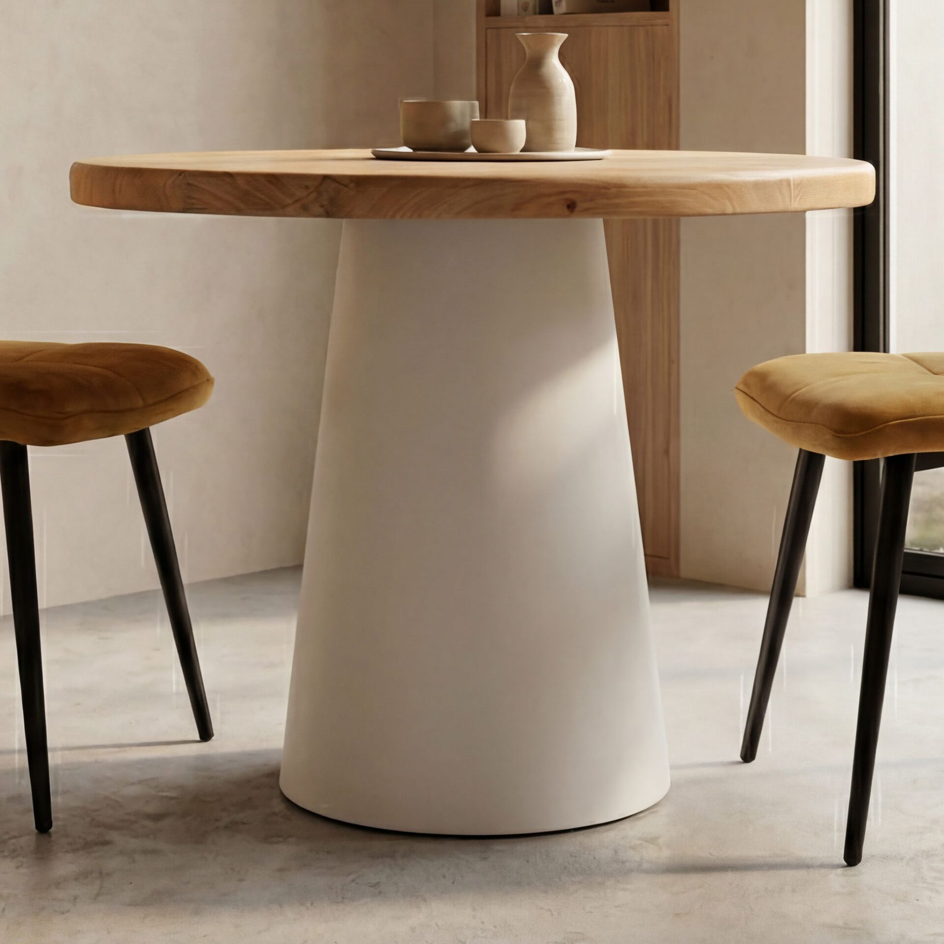 Mesa de Comedor Redonda Eivissa | Madera y Diseño Ø90 cm | KUBU #