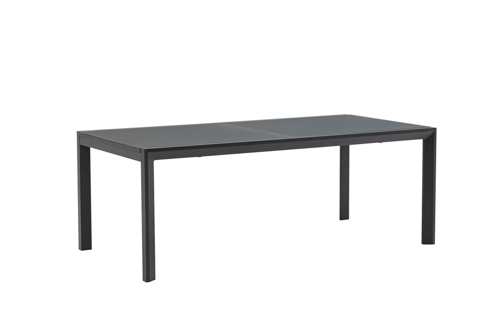 Mesa de Exterior Extensible Orick 100 x 200/300cm | Aluminio y Cristal Mate Antracita | KUBU #