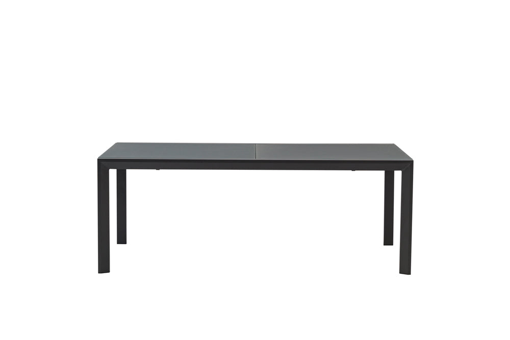 Mesa de Exterior Extensible Orick 100 x 200/300cm | Aluminio y Cristal Mate Antracita | KUBU #