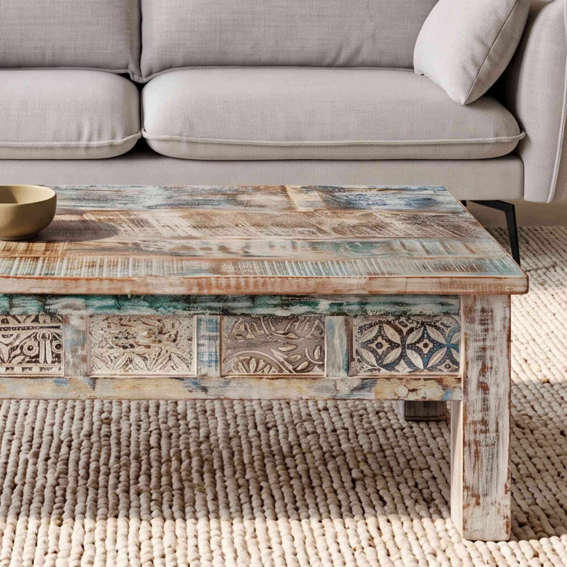 Mesa de centro Alhmirah 120x60x45cm | Madera de Mango | KUBU #