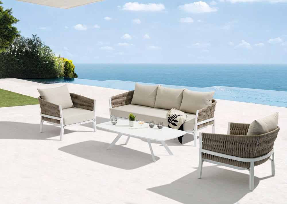 Mesa  de centro Anmore  aluminio blanco | Kubu #