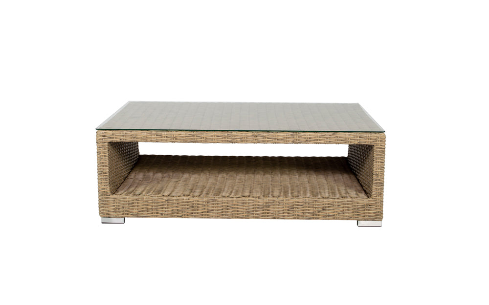 Mesa de centro California aluminio y ratán sintético | Kubu #