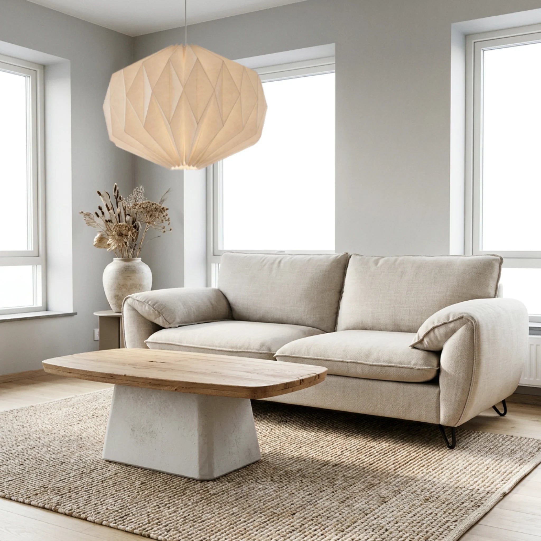 Mesa de centro Calvia120X60X45cm | Blanco Mate y Madera reciclada de Acacia | KUBU #