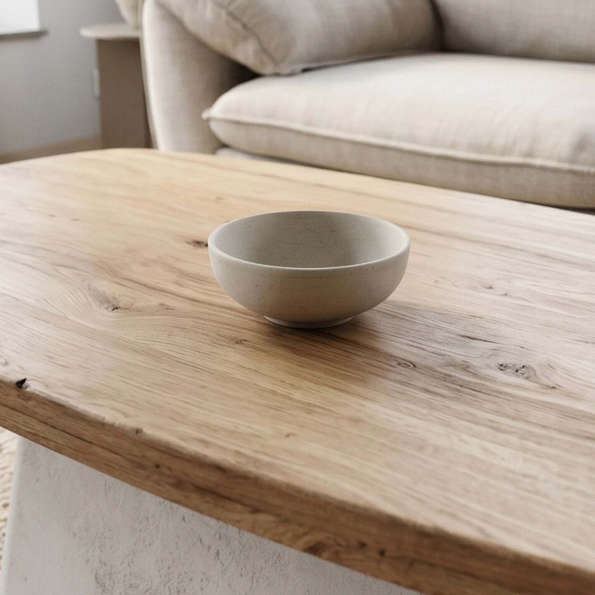 Mesa de centro Calvia120X60X45cm | Blanco Mate y Madera reciclada de Acacia | KUBU #