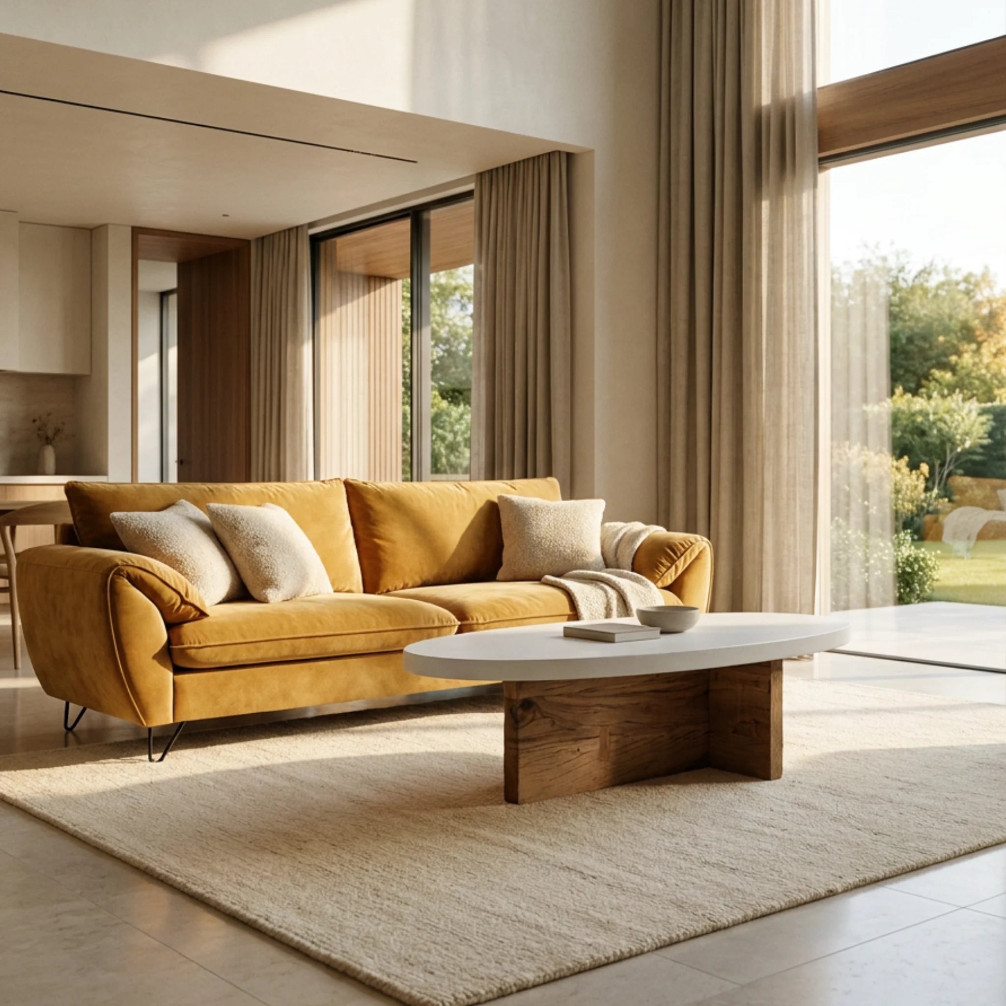 Mesa de centro Eivissa 120x65x40cm | Blanco Mate y Madera reciclada de Acacia | KUBU #