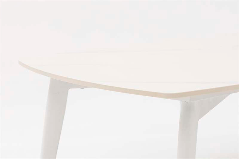 Mesa de centro Nelayan 120x70  aluminio blanco top mesa porcelánico blanco | Kubu #