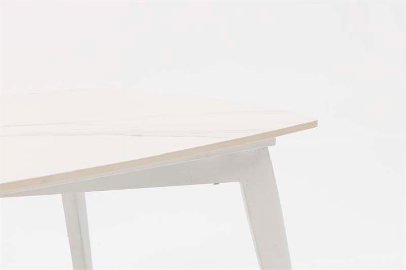 Mesa de centro Nelayan 120x70  aluminio blanco top mesa porcelánico blanco | Kubu #