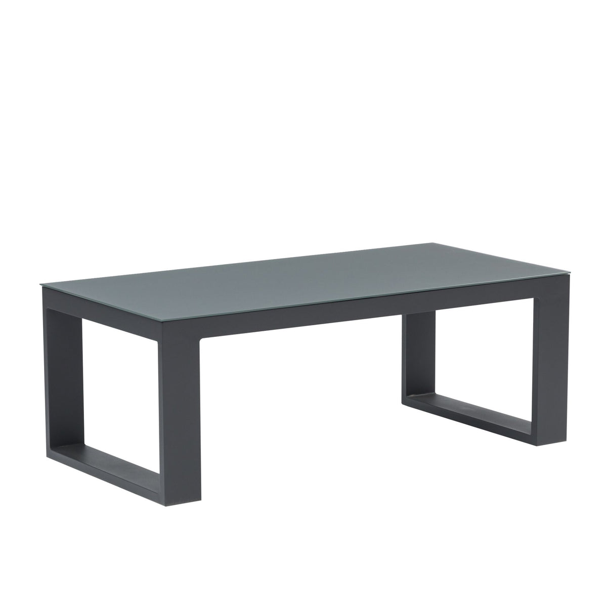 Mesa de centro Niland aluminio y cristal antracita | KUBU #