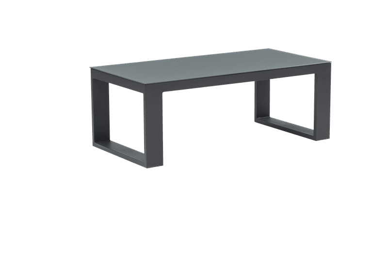 Mesa de centro Niland aluminio y cristal antracita | Kubu #
