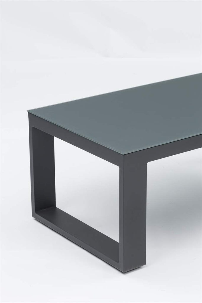 Mesa de centro Niland aluminio y cristal antracita | Kubu #