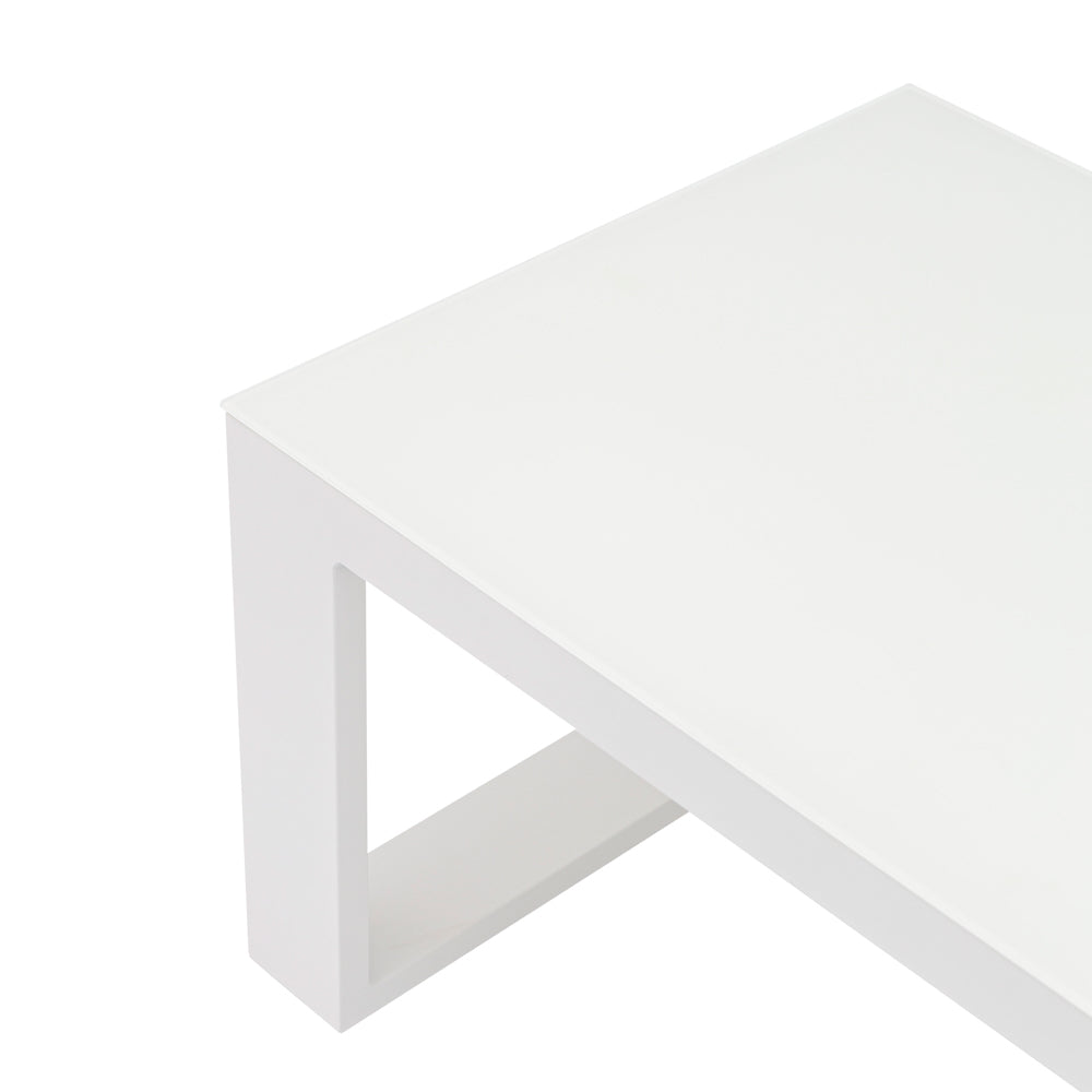 Mesa de centro Niland aluminio y  cristal blanco | Kubu #