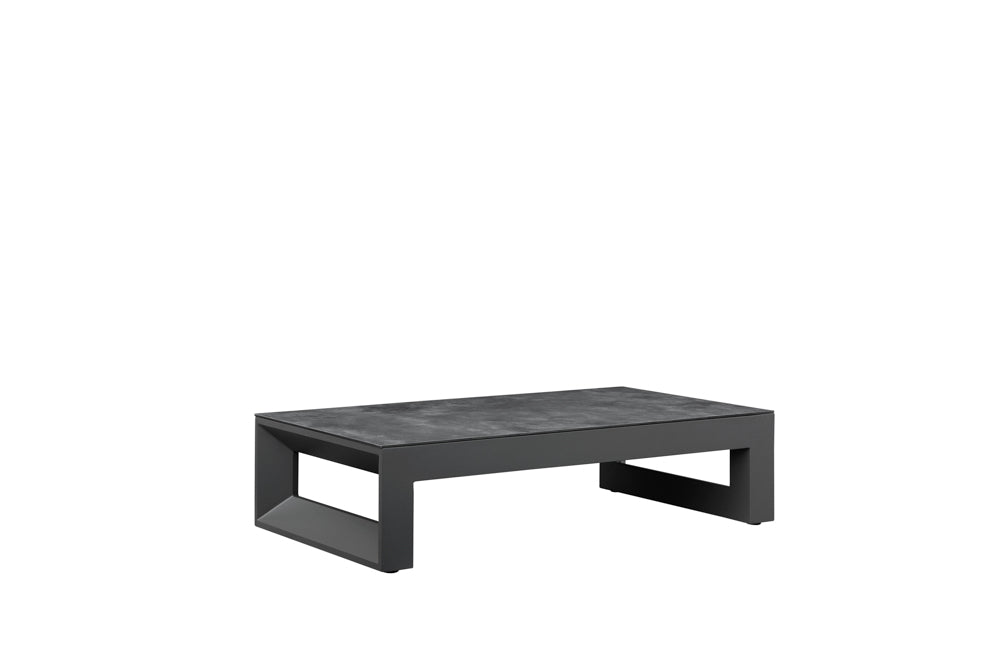 Mesa de centro Onix aluminio antracita cristal cerámico gris antracita | Kubu #