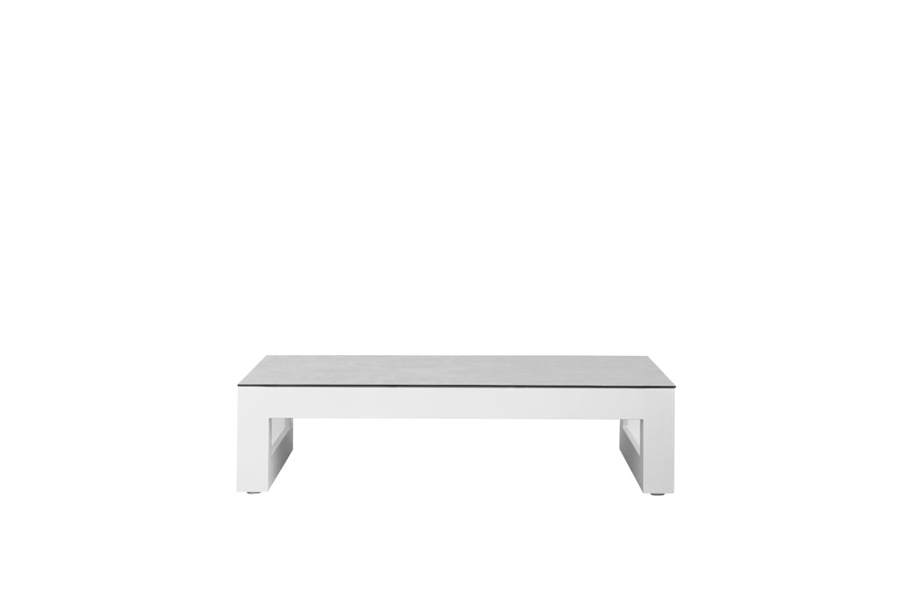 Mesa  de centro Onix aluminio blanco cristal cerámico gris claro | Kubu #