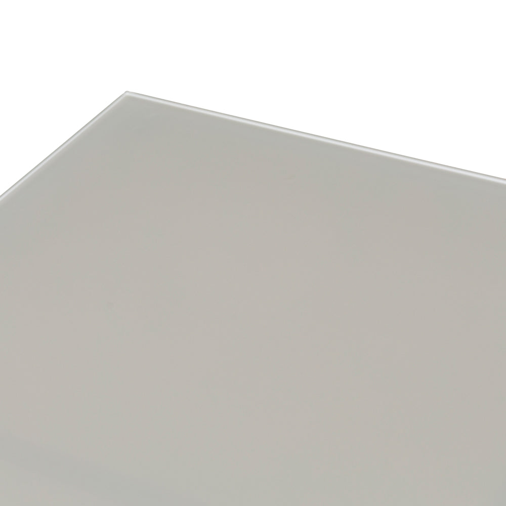 Mesa de comedor Adin 160*90 cm aluminio blanco y cristal gris claro
