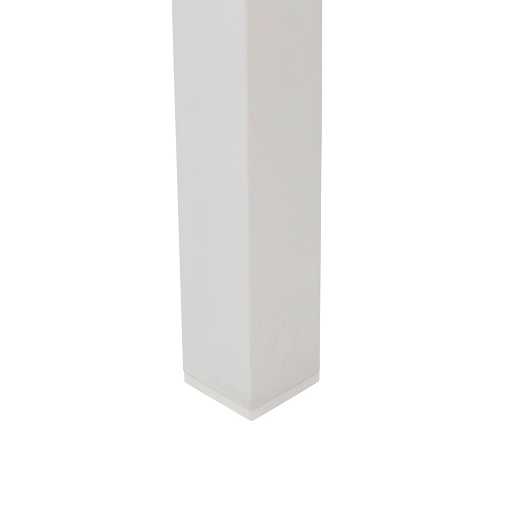 Mesa de comedor Adin 160*90 cm aluminio blanco y cristal gris claro