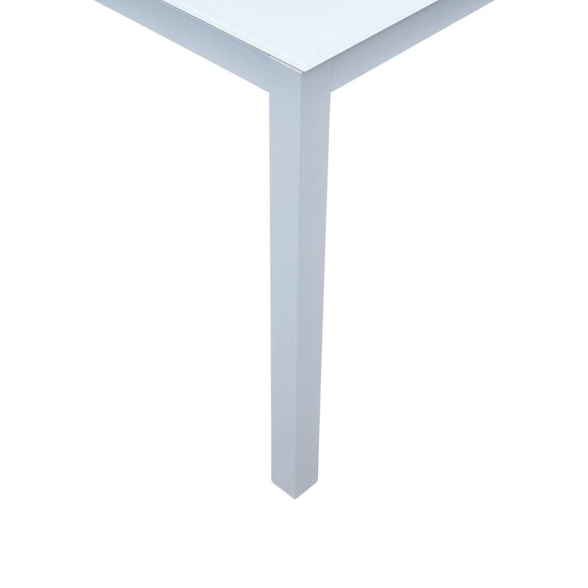 Mesa de comedor Adin 160 x 90 cm aluminio y cristal blanco | KUBU #