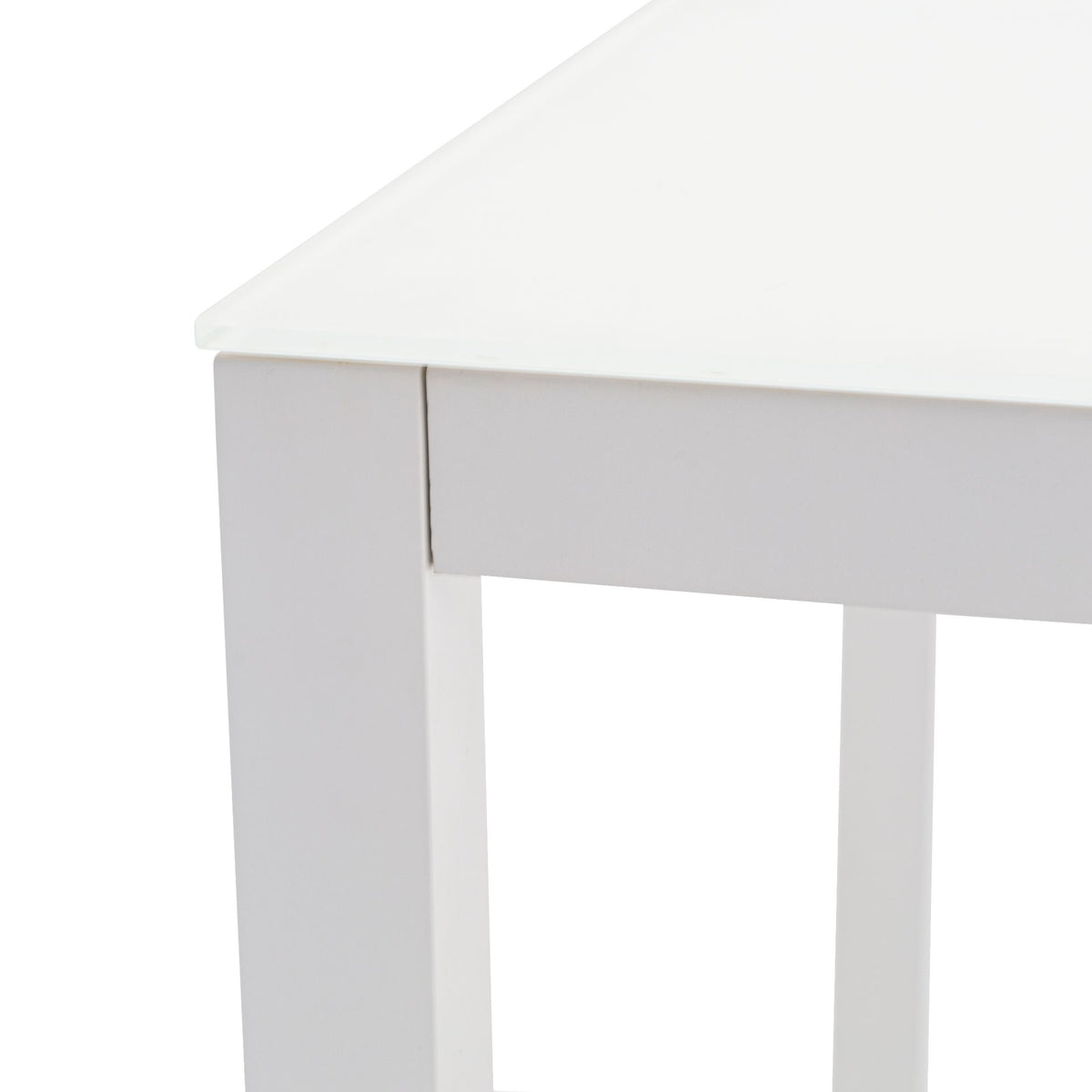 Mesa de comedor Adin 160 x 90 cm aluminio y cristal blanco | KUBU #