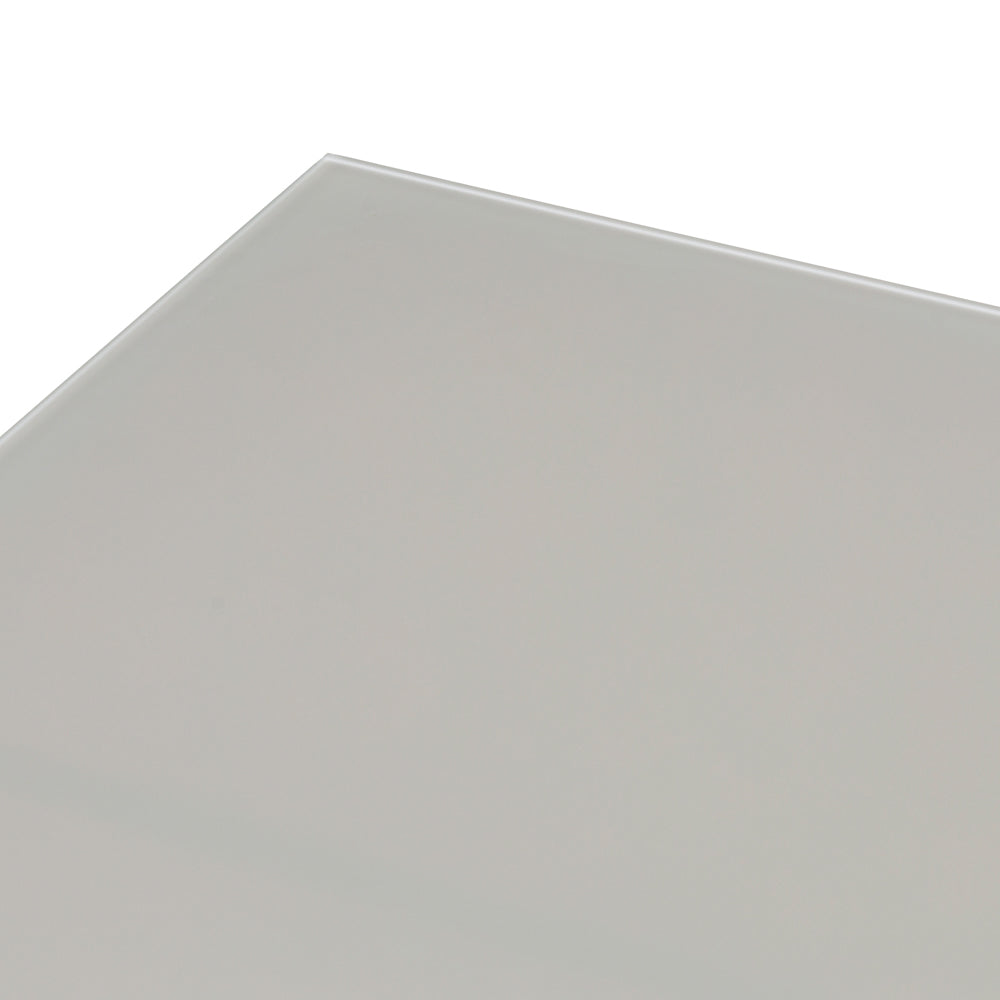 Mesa de comedor Adin 200 x 90 cm aluminio blanco cristal gris claro