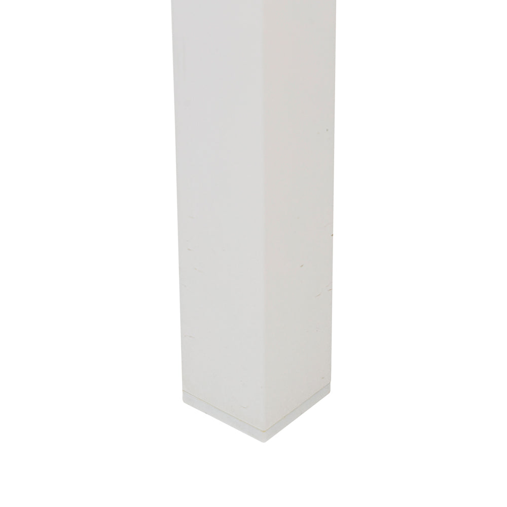 Mesa de comedor Adin 90 x 90 cm aluminio blanco y cristal gris claro