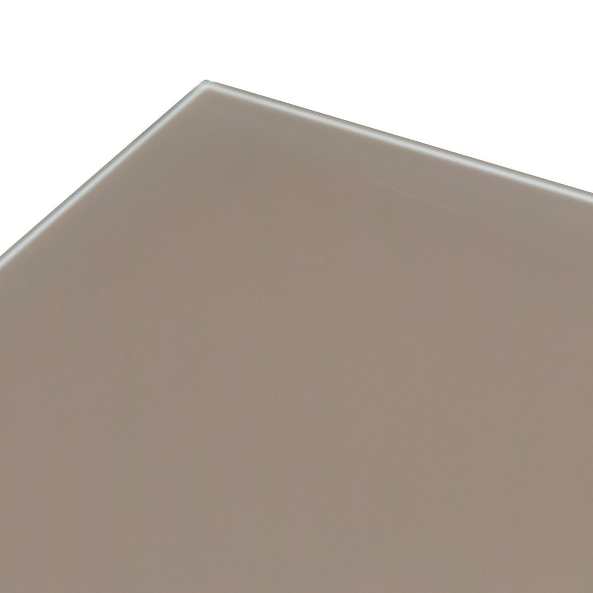 Mesa de comedor Adin 90 x 90 cm aluminio blanco y cristal taupe | KUBU #