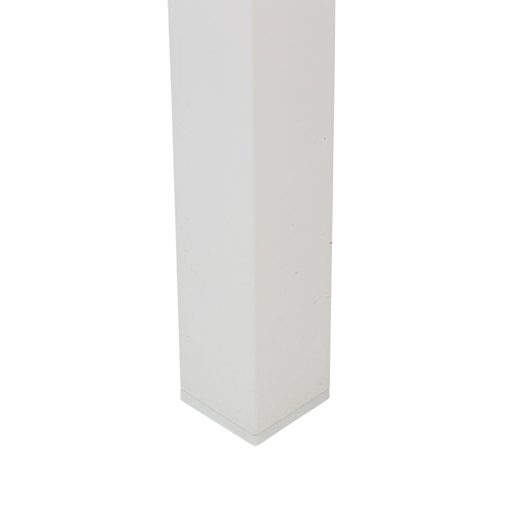 Mesa de comedor Adin 90 x 90 cm aluminio blanco y cristal taupe
