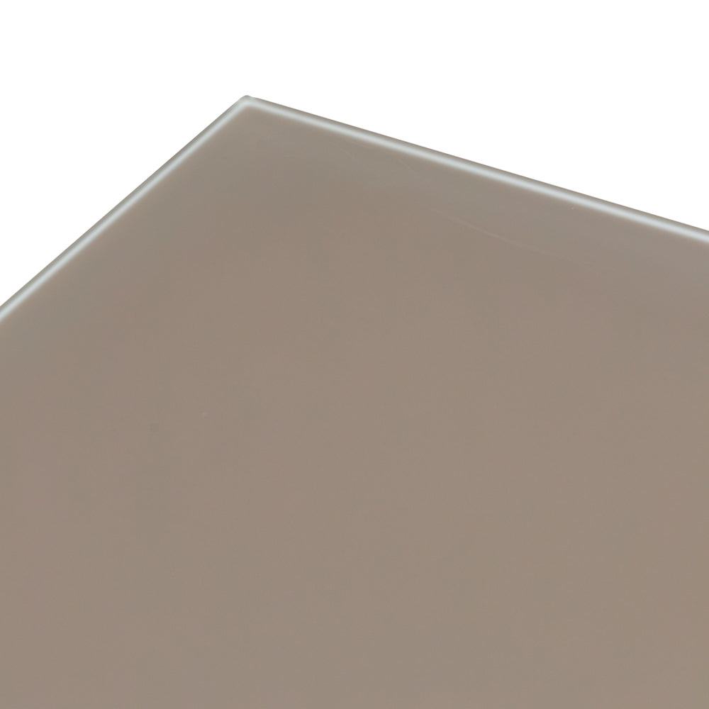 Mesa de comedor Adin 90 x 90 cm aluminio blanco y cristal taupe