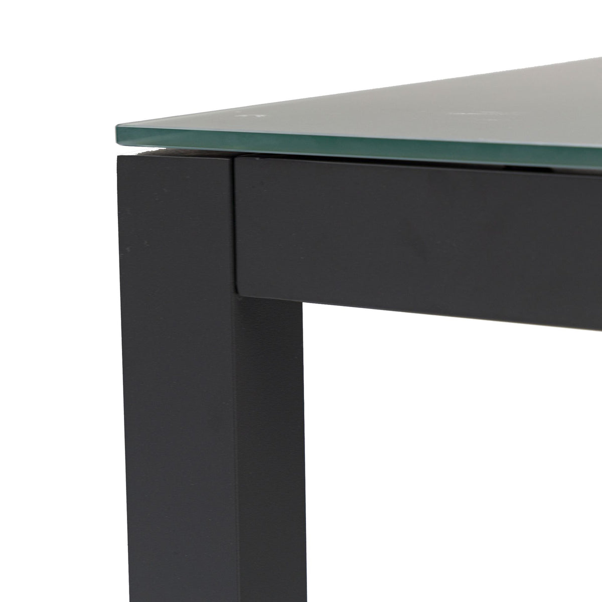 Mesa de comedor Adin 90 x 90 cm aluminio y cristal antracita | KUBU #