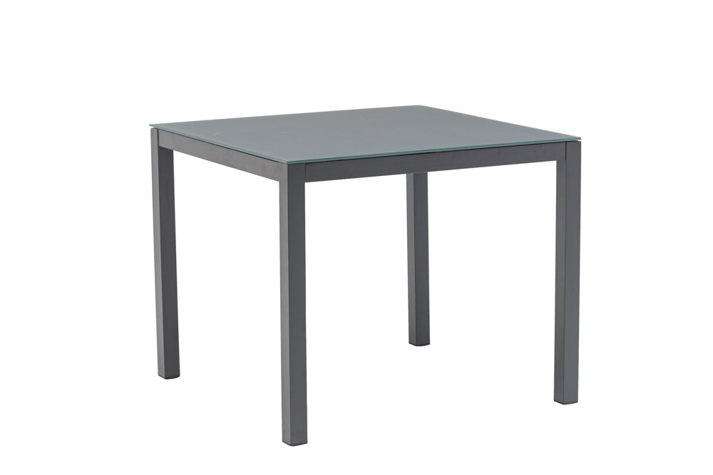 Mesa de comedor Adin 90 x 90 cm aluminio y cristal antracita