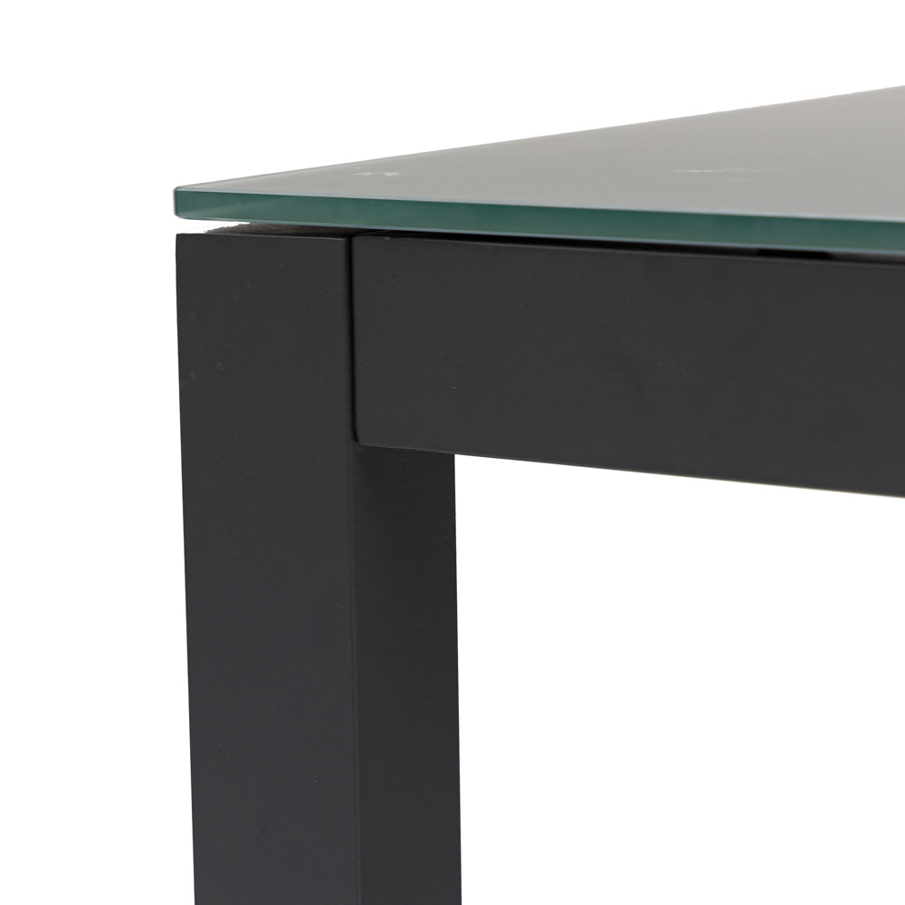 Mesa de comedor Adin 90 x 90 cm aluminio y cristal antracita