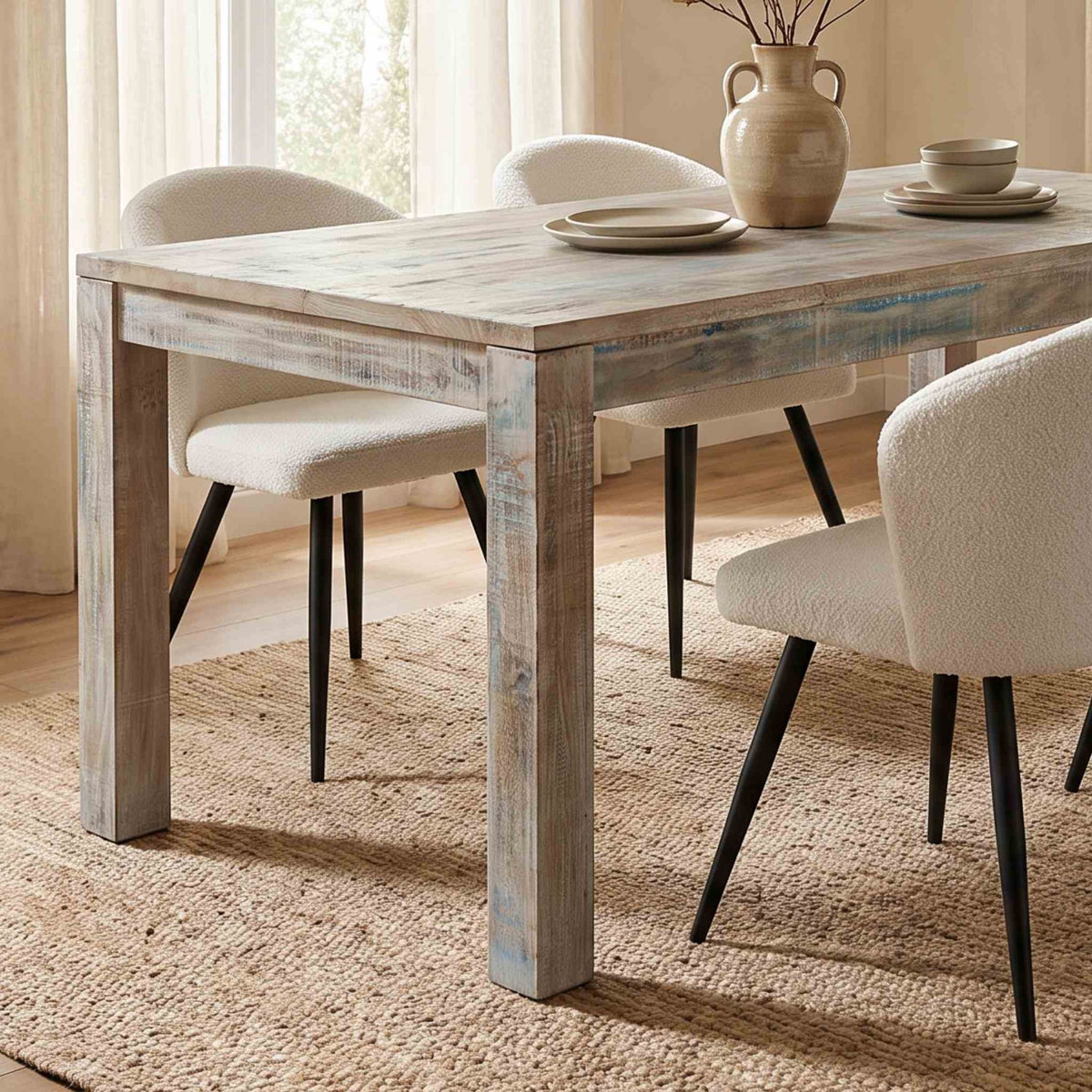 Mesa de comedor Alhmirah 200x100x76cm | Madera de Mango | KUBU #