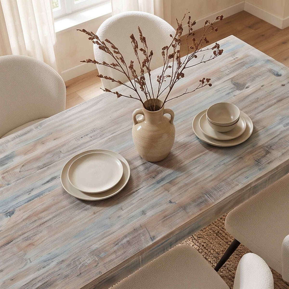 Mesa de comedor Alhmirah 200x100x76cm | Madera de Mango | KUBU #