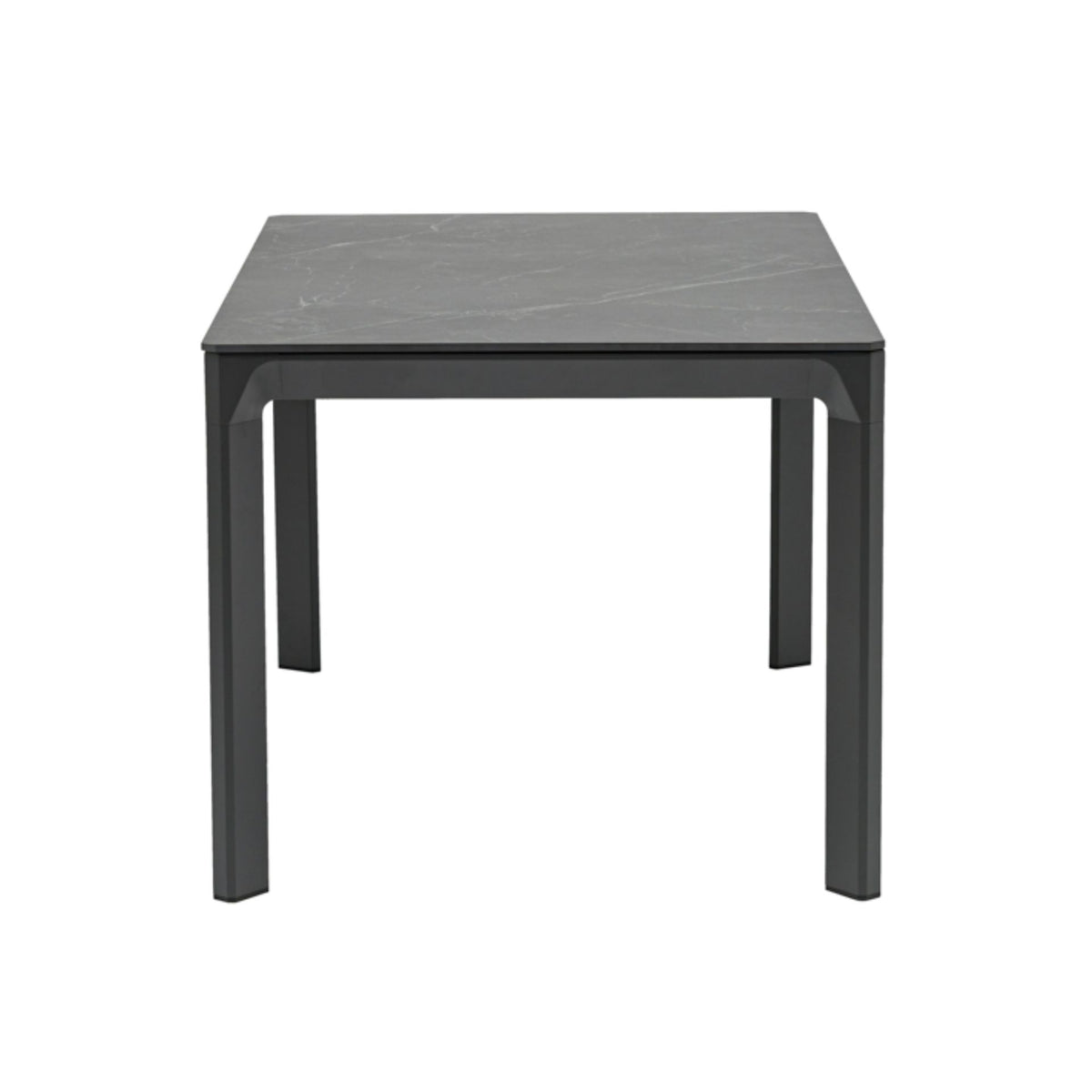 Mesa de comedor Boori 160x90 aluminio antracita top mesa porcelánico negro | KUBU #
