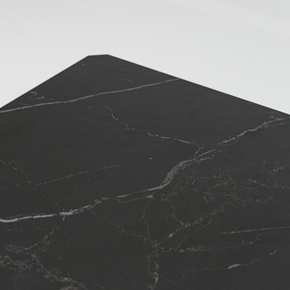 Mesa de comedor Boori 160x90 aluminio antracita top mesa porcelánico negro | Kubu #