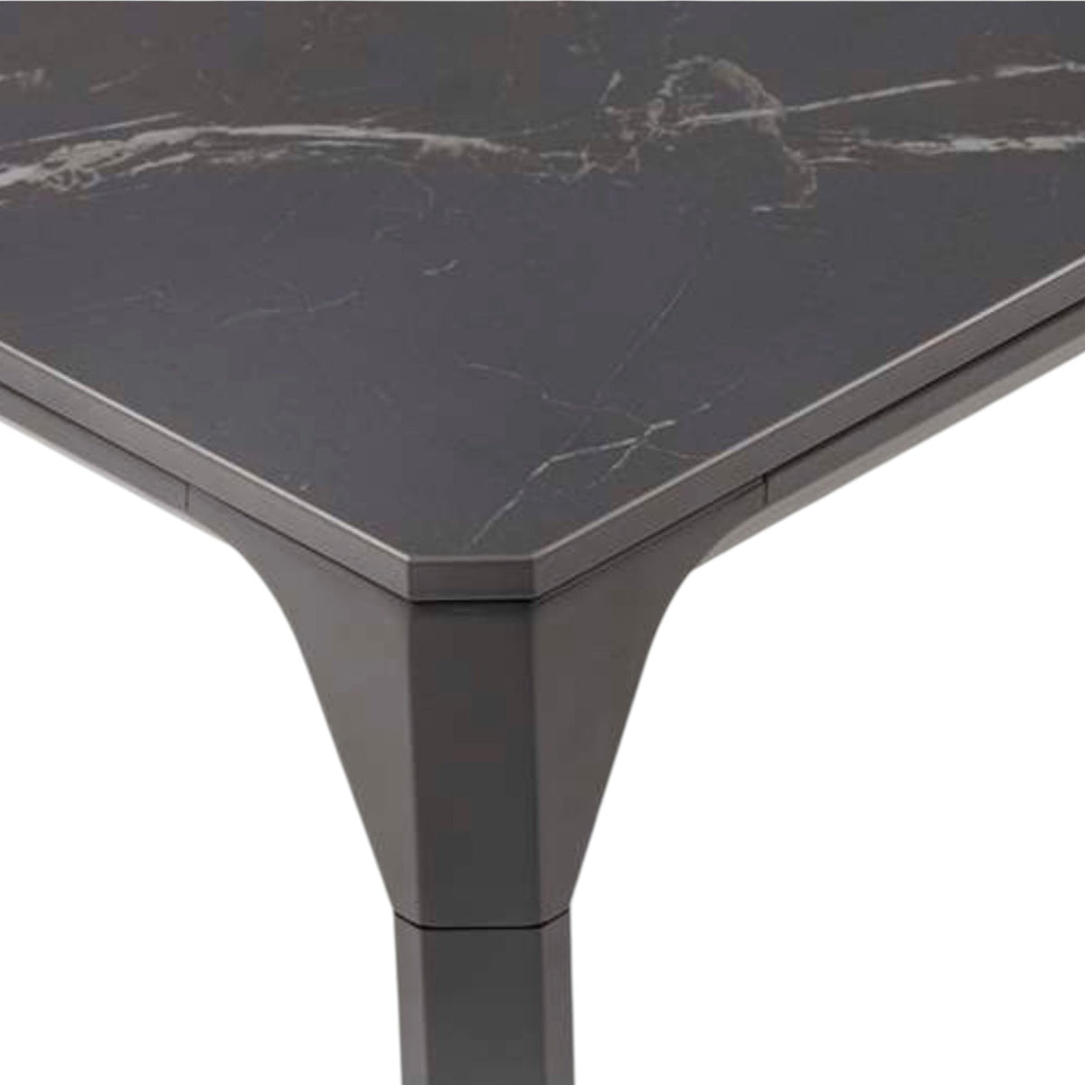 Mesa de comedor Boori 200x90 cm aluminio antracita top mesa porcelánico negro | KUBU #