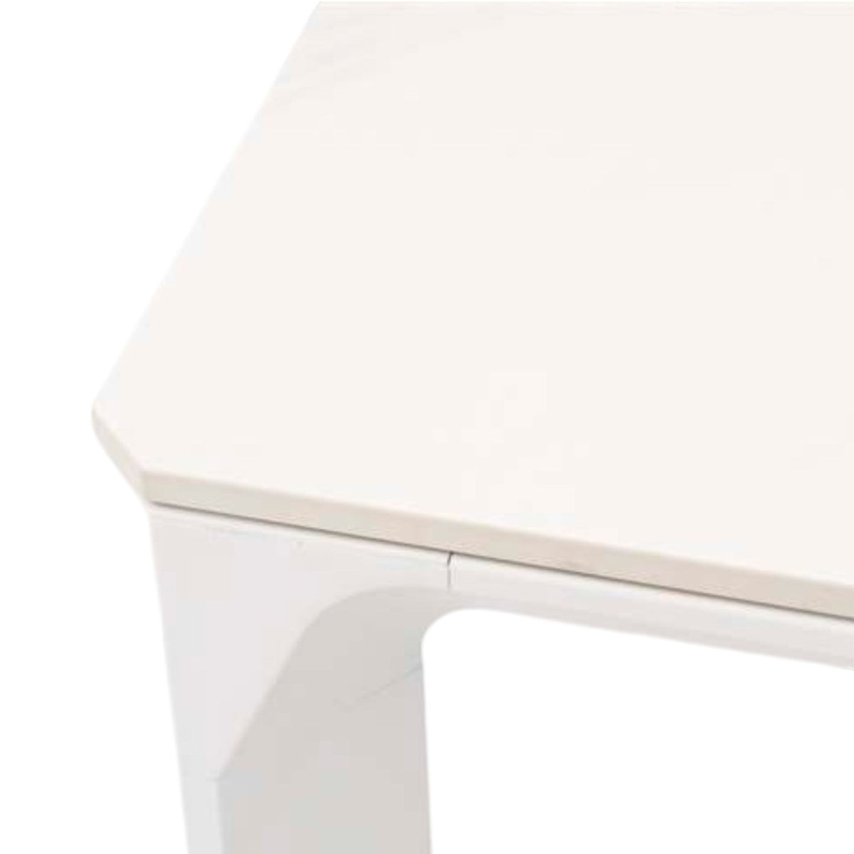 Mesa de comedor Boori 200x90 cm aluminio y top mesa porcelánico blanco | KUBU #