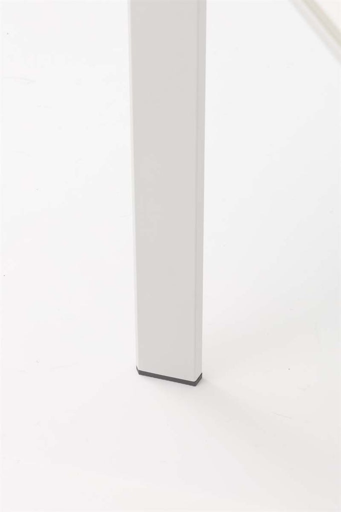 Mesa de comedor Boori 200x90 cm aluminio y top mesa porcelánico blanco | Kubu #