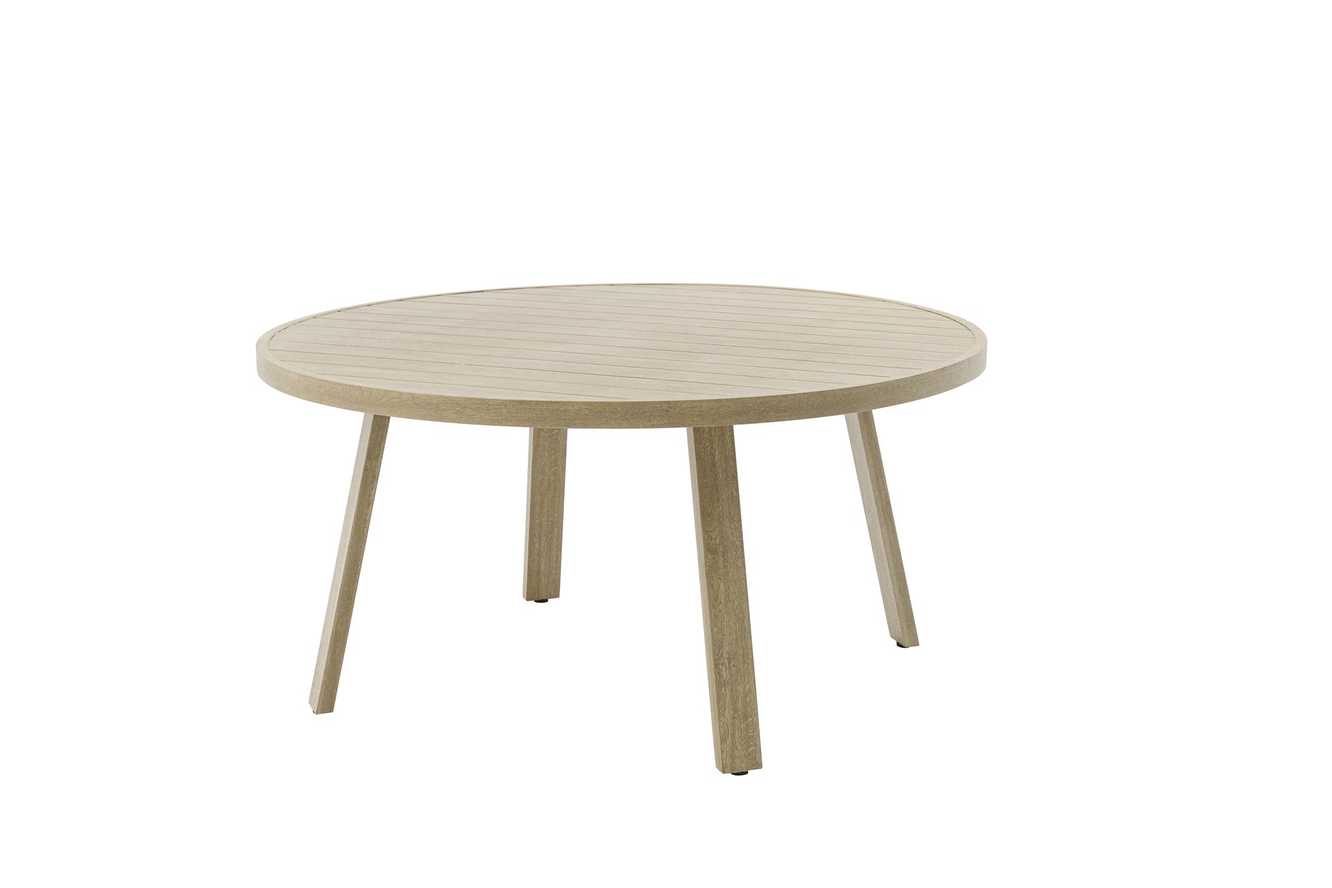 Mesa de comedor Harmony Ø 150 cm aluminio efecto madera | Kubu #