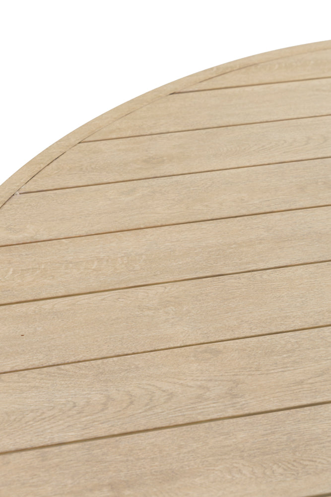 Mesa de comedor Harmony Ø 150 cm aluminio efecto madera | Kubu #