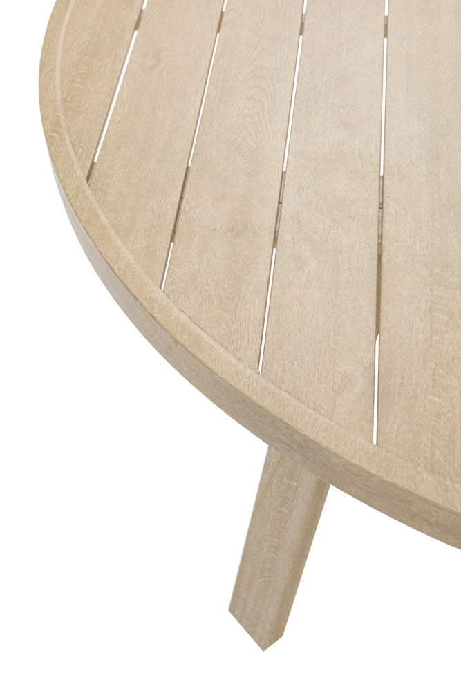 Mesa de comedor Harmony Ø 150 cm aluminio efecto madera | Kubu #