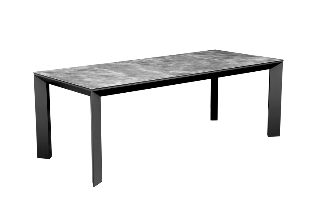Mesa de comedor Onix 210*90 cm aluminio antracita cristal cerámico gris antracita | Kubu #