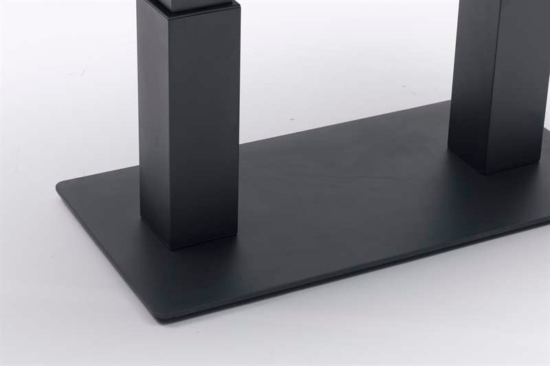 Mesa elevable Isabela 140x75x50/74  aluminio antracita con cristal cerámico gris claro. | Kubu #