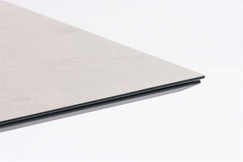 Mesa elevable Isabela 140x75x50/74  aluminio blanco con cristal cerámico gris claro | Kubu #