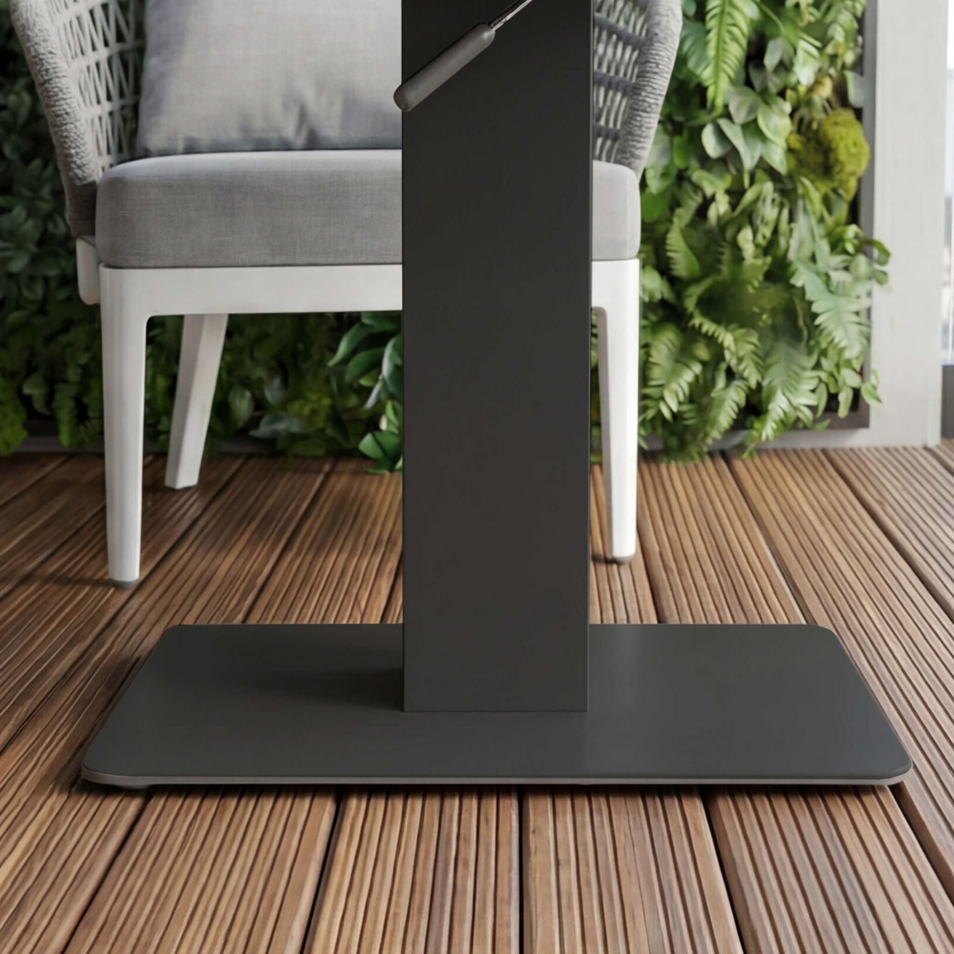 Mesa elevable Isabela cristal cerámico gris claro. | Kubu #