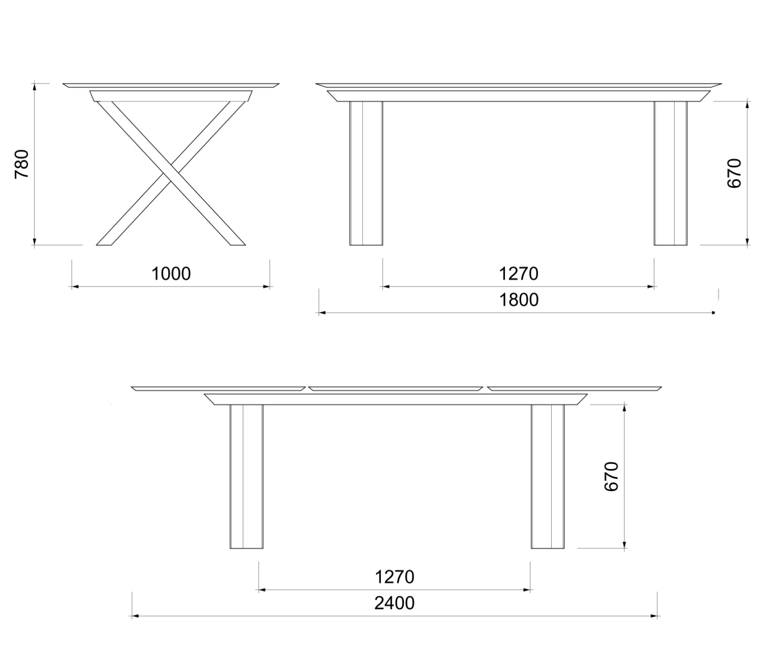 Mesa extensible Carson 100x180/240 cm aluminio blanco top mesa porcelánico gris | Kubu #